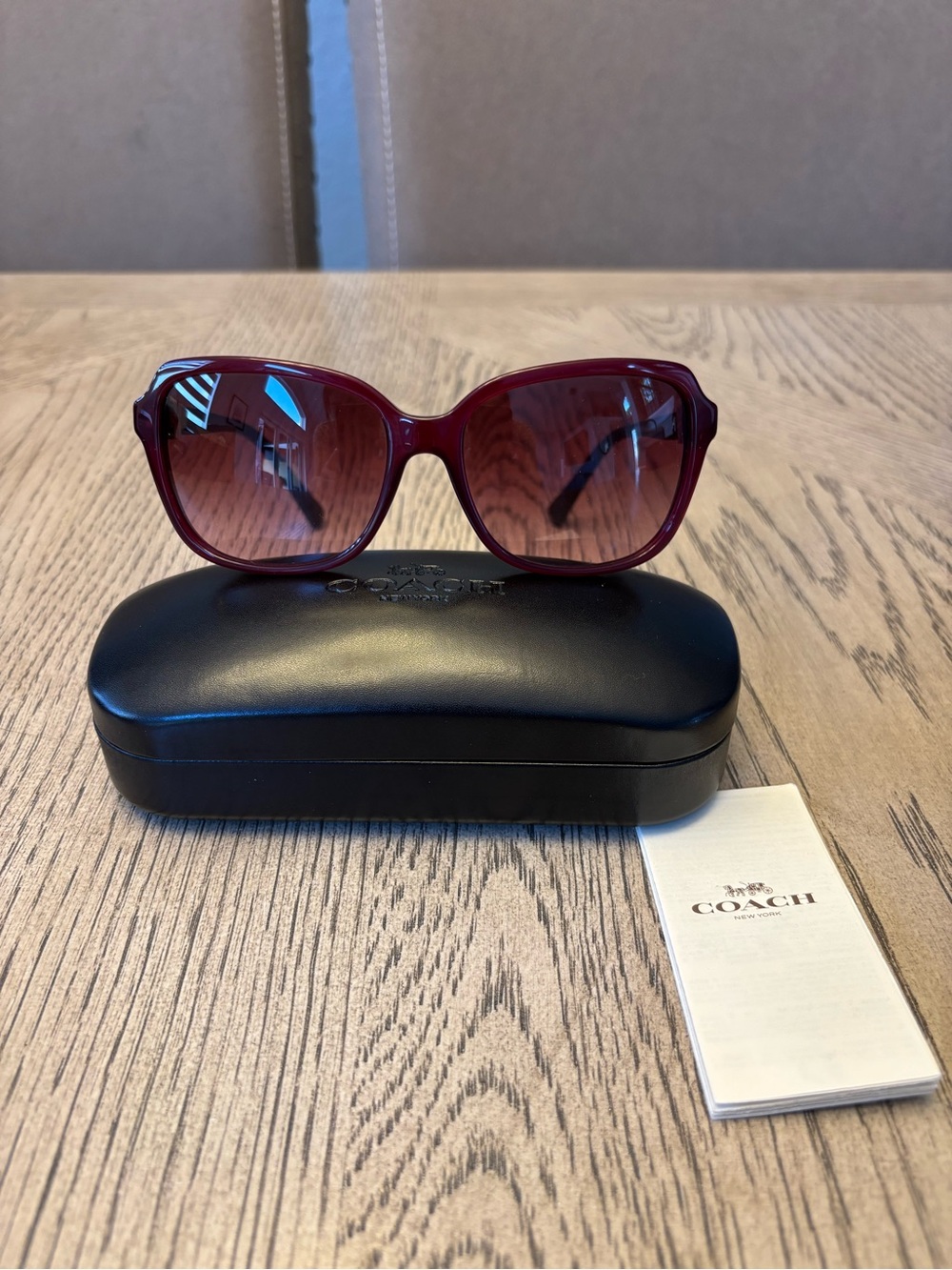 Coach HC8179F Burgundy Gradient Sunglasses New